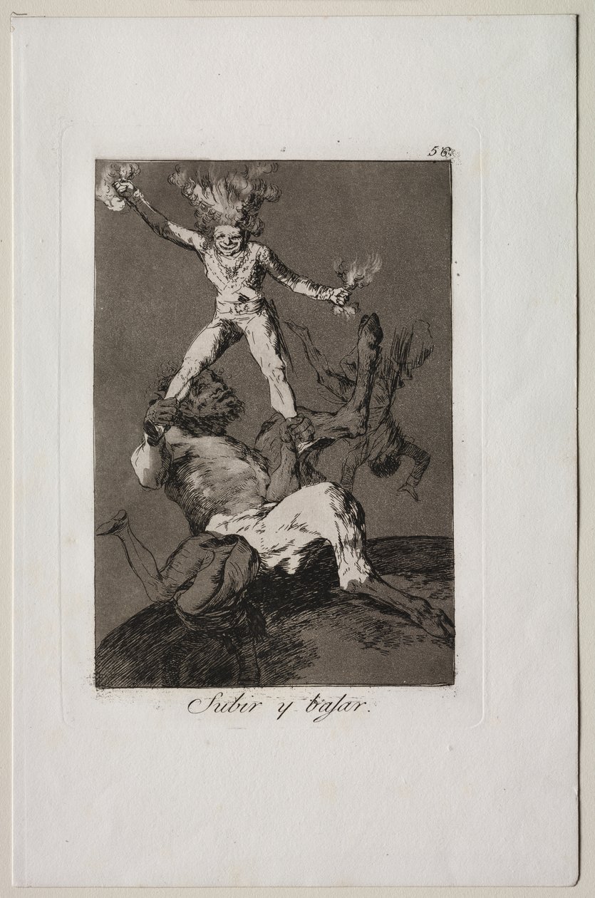 Caprichos: subir e descer de Francisco de Goya