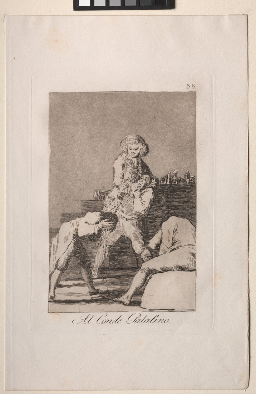 Caprichos: Ao Conde Palatino ou Conde do Palato de Francisco de Goya