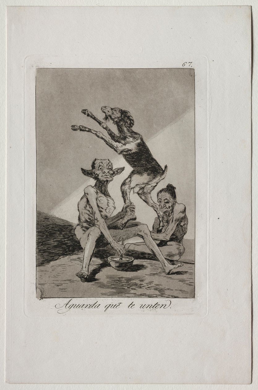 Caprichos: espere até que você tenha sido ungido. de Francisco de Goya