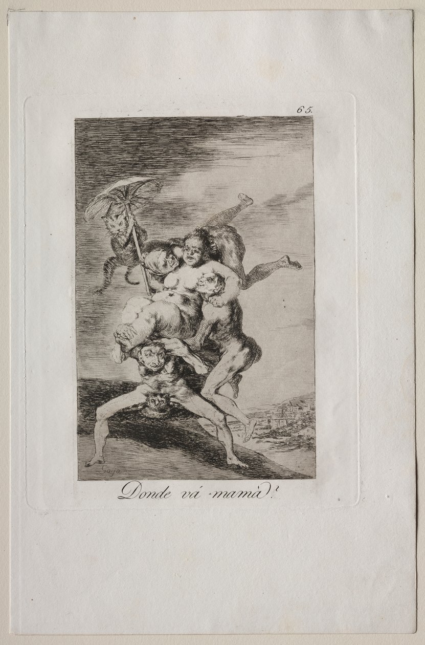 Caprichos: Para onde vai a mãe? de Francisco de Goya
