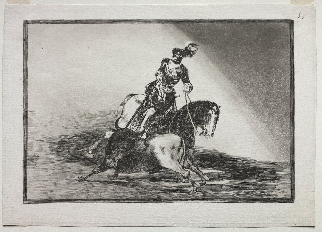 Carlos V lançando um touro no ringue em Valladolid de Francisco de Goya