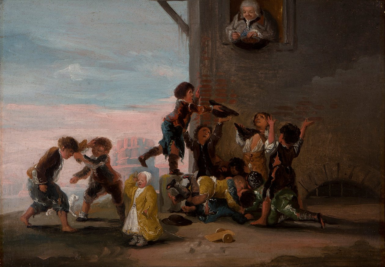 Crianças lutando por castanhas Crianças lutando por castanhas, 1786. de Francisco de Goya