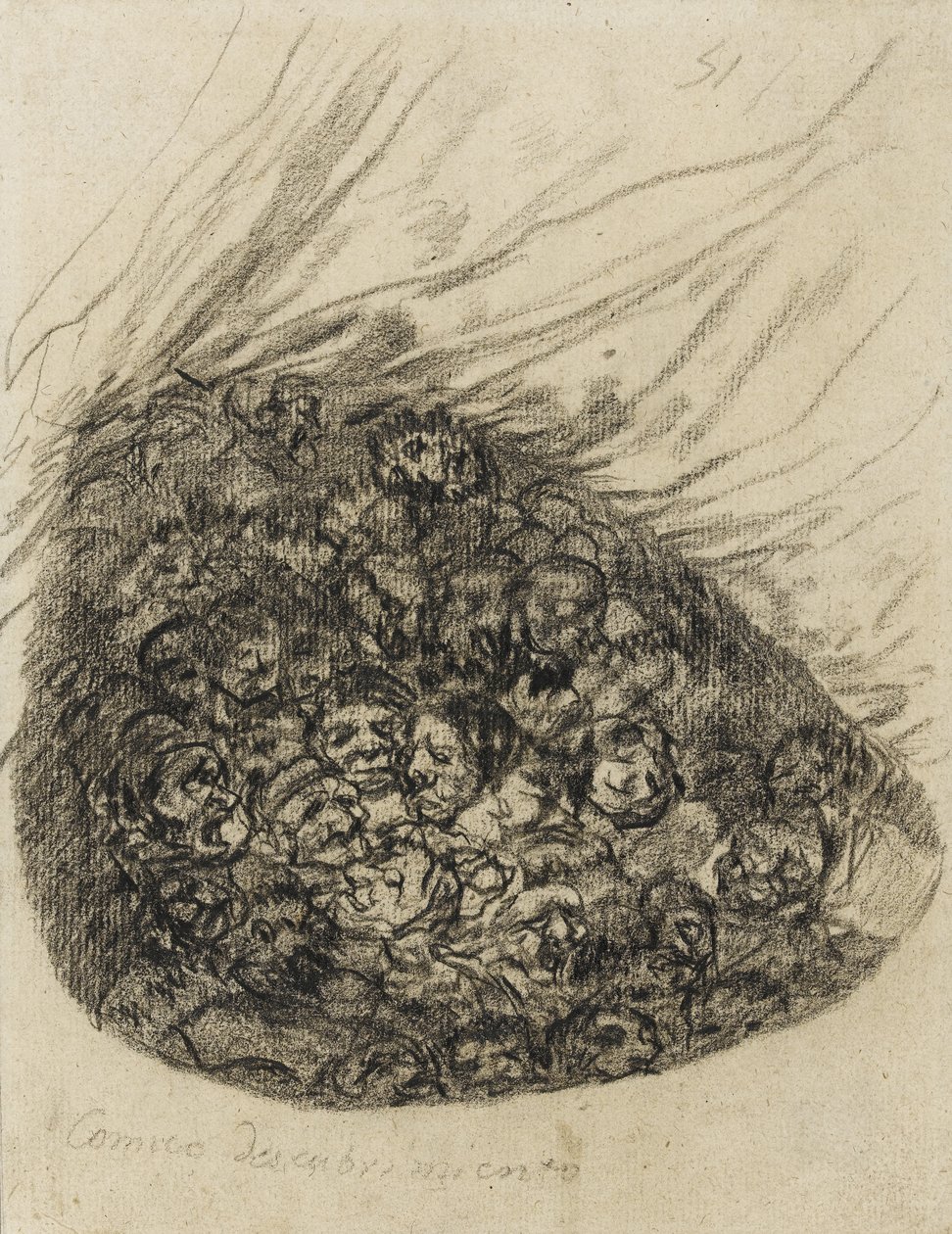 Comic Discovery, 1819-28 (giz preto sobre papel) de Francisco de Goya