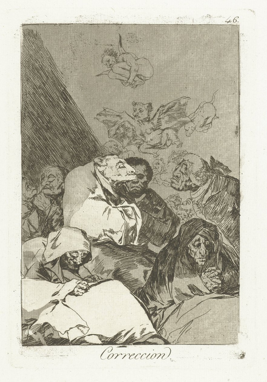 correto Correção (título no objeto) Los Caprichos (título da série) de Francisco de Goya