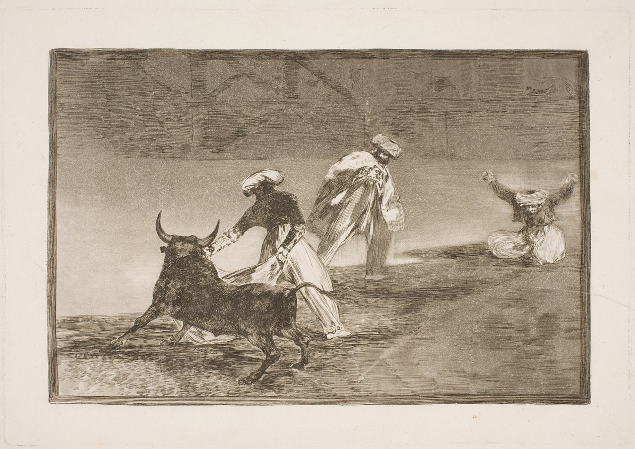 Eles provocam outra pessoa no recinto de Francisco de Goya