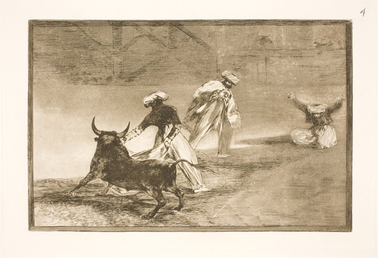 Eles provocam outra pessoa no recinto de Francisco de Goya