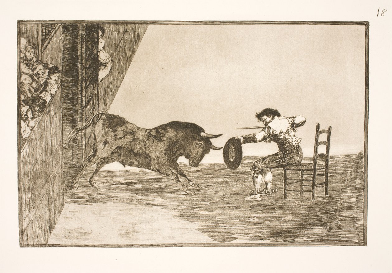 Den modige Martincho e Arenaen e Saragoça de Francisco de Goya