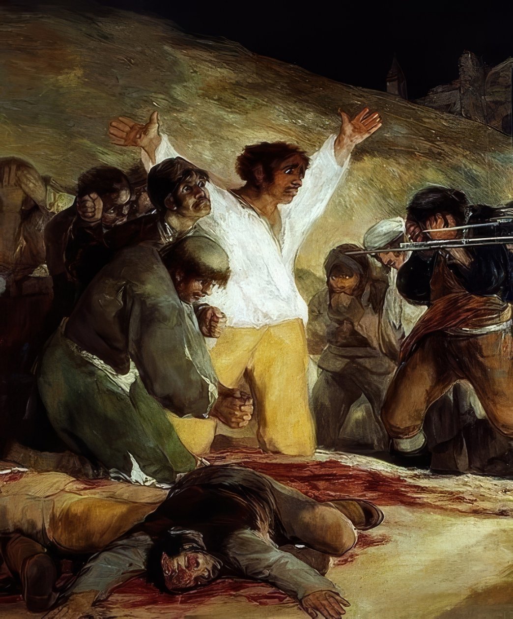 3 de maio de 1808 (disparos de combatentes insurgentes). 1814. Detalhe de Francisco de Goya