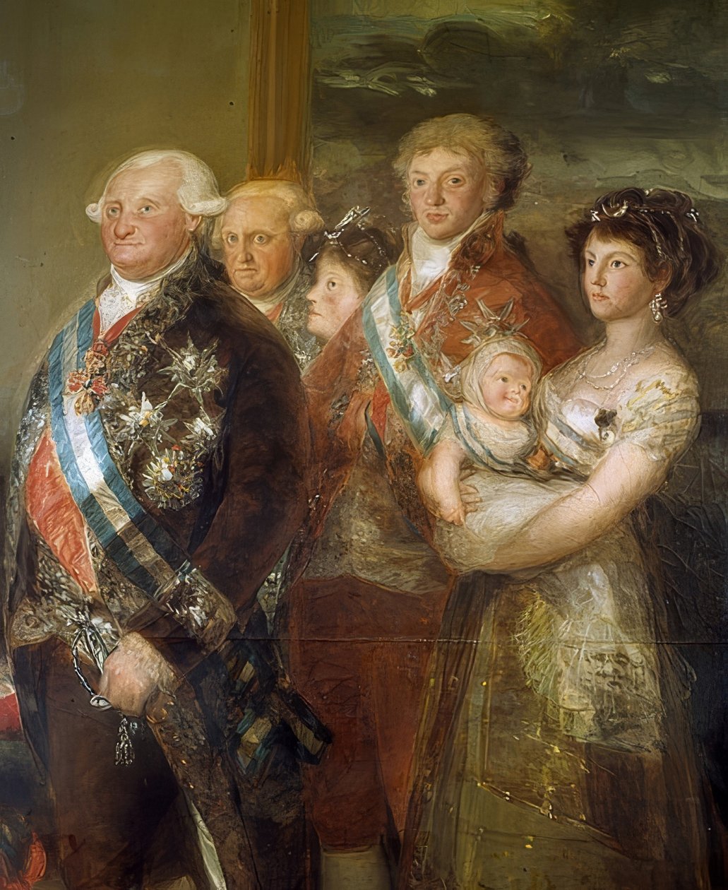 A família de Carlos IV da Espanha. 1800-01. Detalhe de Francisco de Goya
