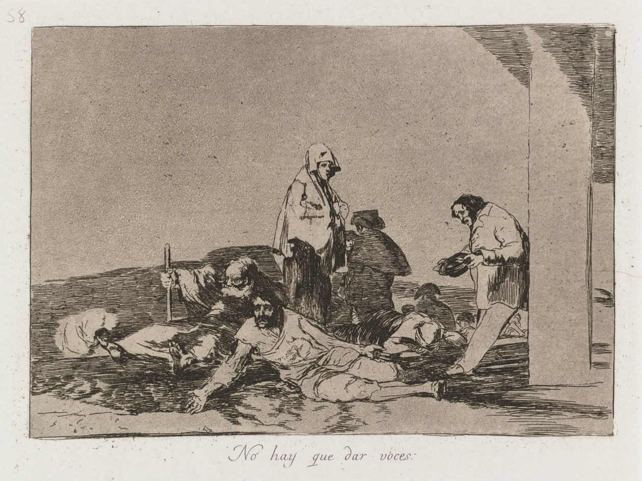 Desastres de guerra: Pl. 58, Não adianta gritar, 1810-1813. de Francisco de Goya