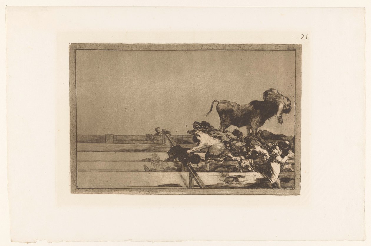 Dood van de burgemeester van Torrejon
Desgraças que ocorreram na arena de touros de Madrid, e morte do presidente da câmara de Torrejon
Stierengevechten (título da série)
La Taureaumachie (título da série)
La Tauromaquia (título da série) de Francisco de Goya