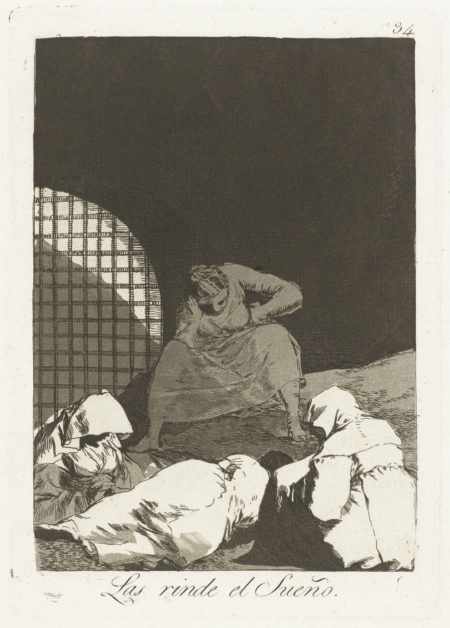 Sobrevale de batida de porta O Sonho os renderiza (título no objeto) Los Caprichos (título da série) de Francisco de Goya