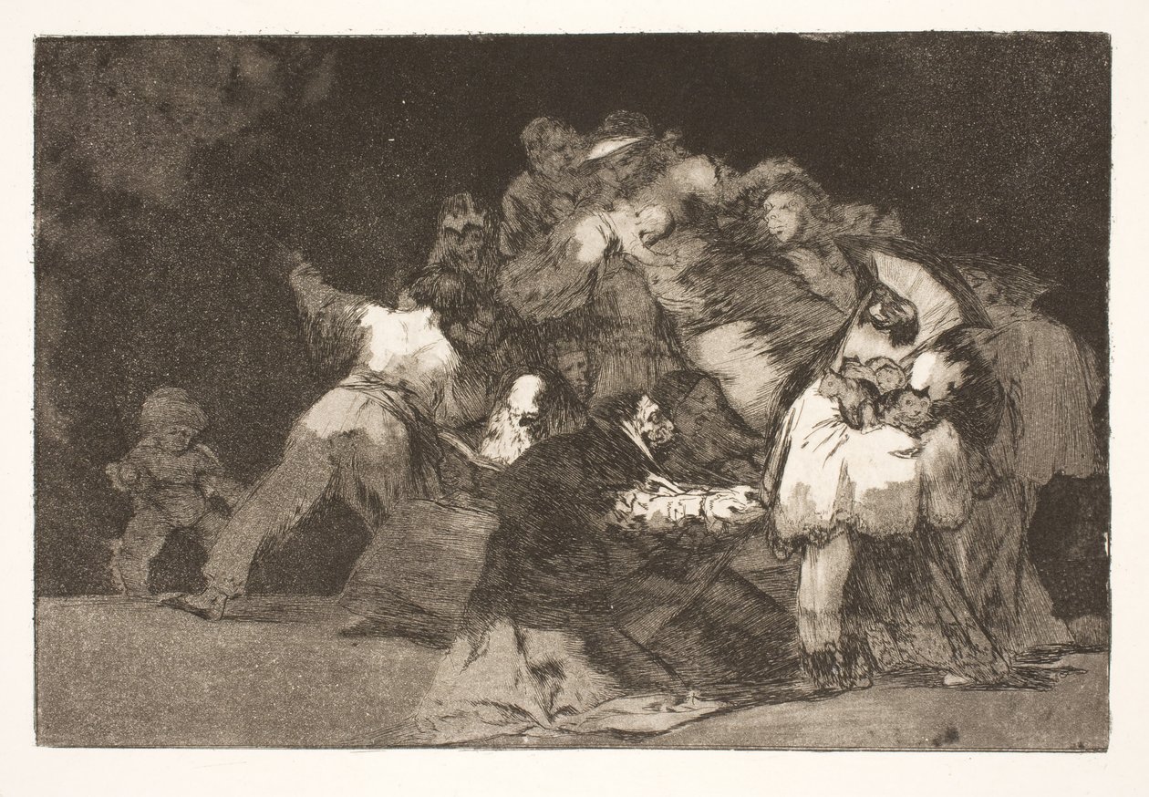 Loucura em geral (As garras do gato e as roupas do devoto / assim como o vício é muitas vezes vestido com os hábitos da virtude) de Francisco de Goya