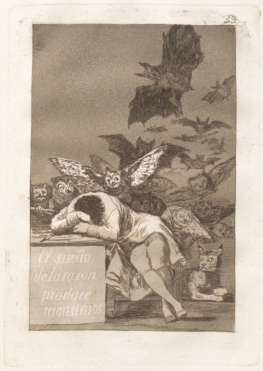 O sono da razão produz monstros de Francisco de Goya