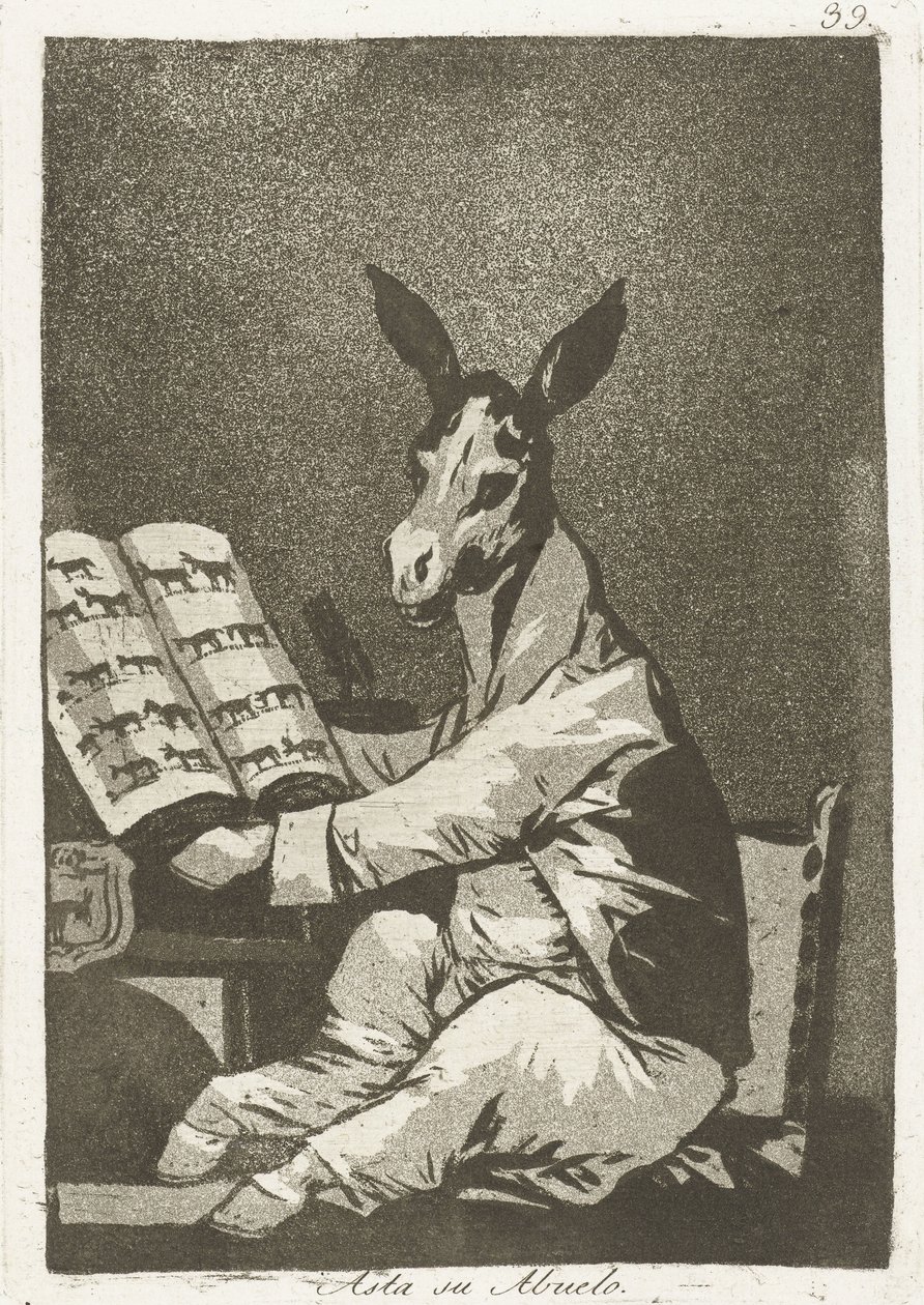 Como o seu avô
Asta su abuelo (título sobre o objecto)
Los caprichos (título da série)
Los caprichos de Francisco de Goya