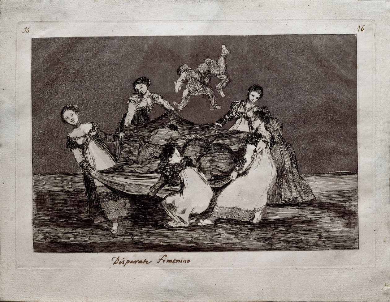 Loucura feminina da série Los Disparates Follies, 1815-1819 de Francisco de Goya