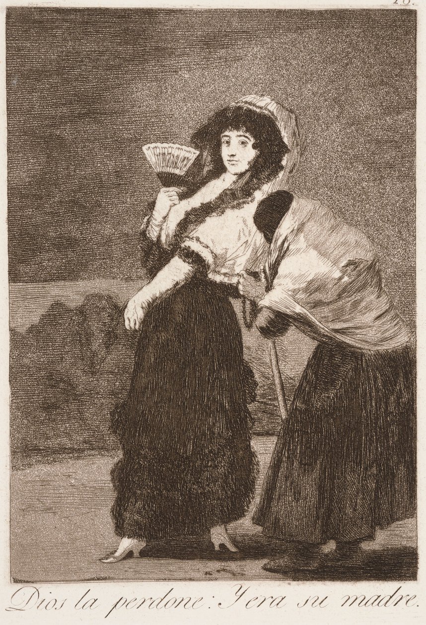 Pelo amor de Deus: E era a mãe dela (Dios la perdone: y era su madre), da série «Los Caprichos» de Francisco de Goya