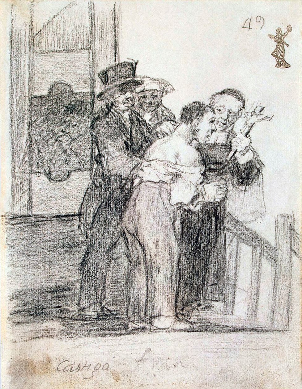 Pena francesa, entre 1824 e 1828. de Francisco de Goya