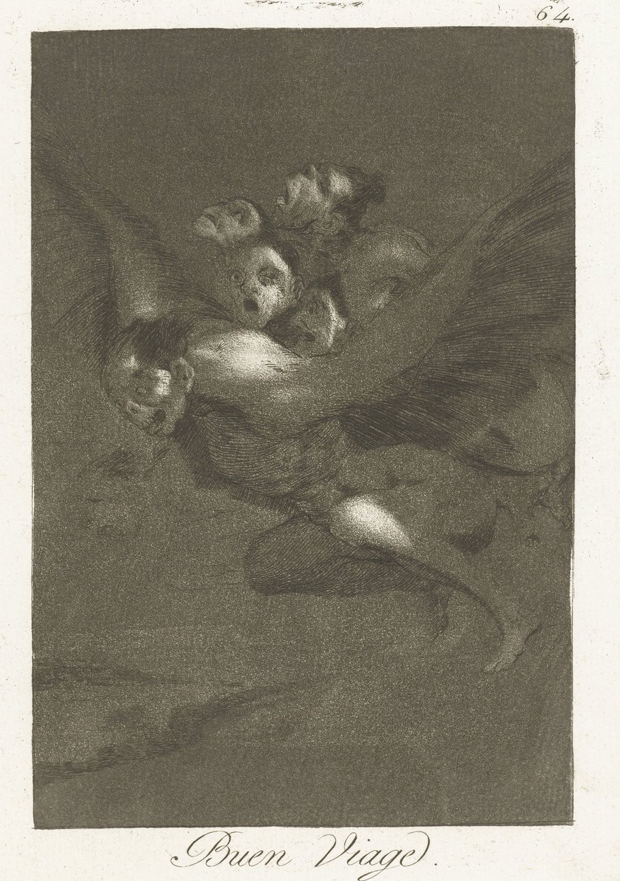 Goede reis
Buen Viage (título sobre o objecto)
Los Caprichos (título da série) de Francisco de Goya