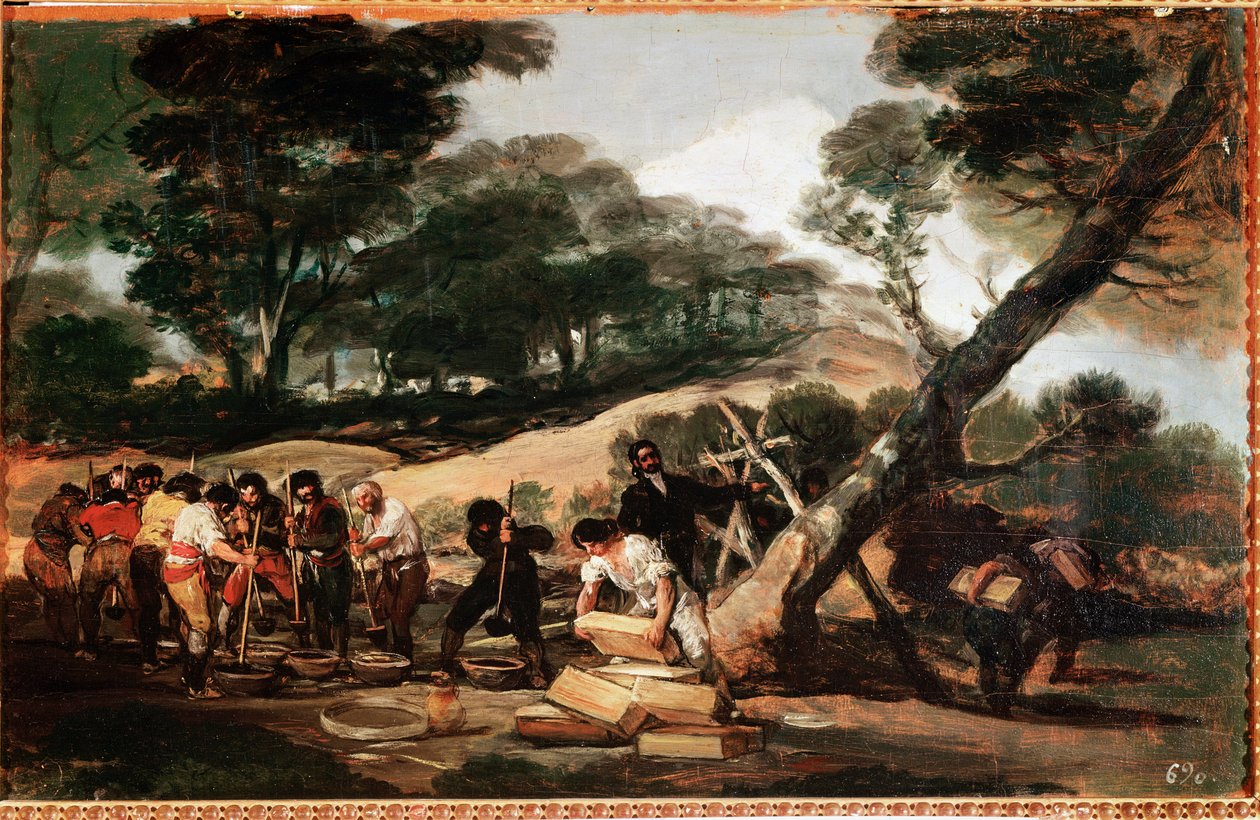 Planta ilegal de pólvora (óleo sobre tela de Francisco de Goya