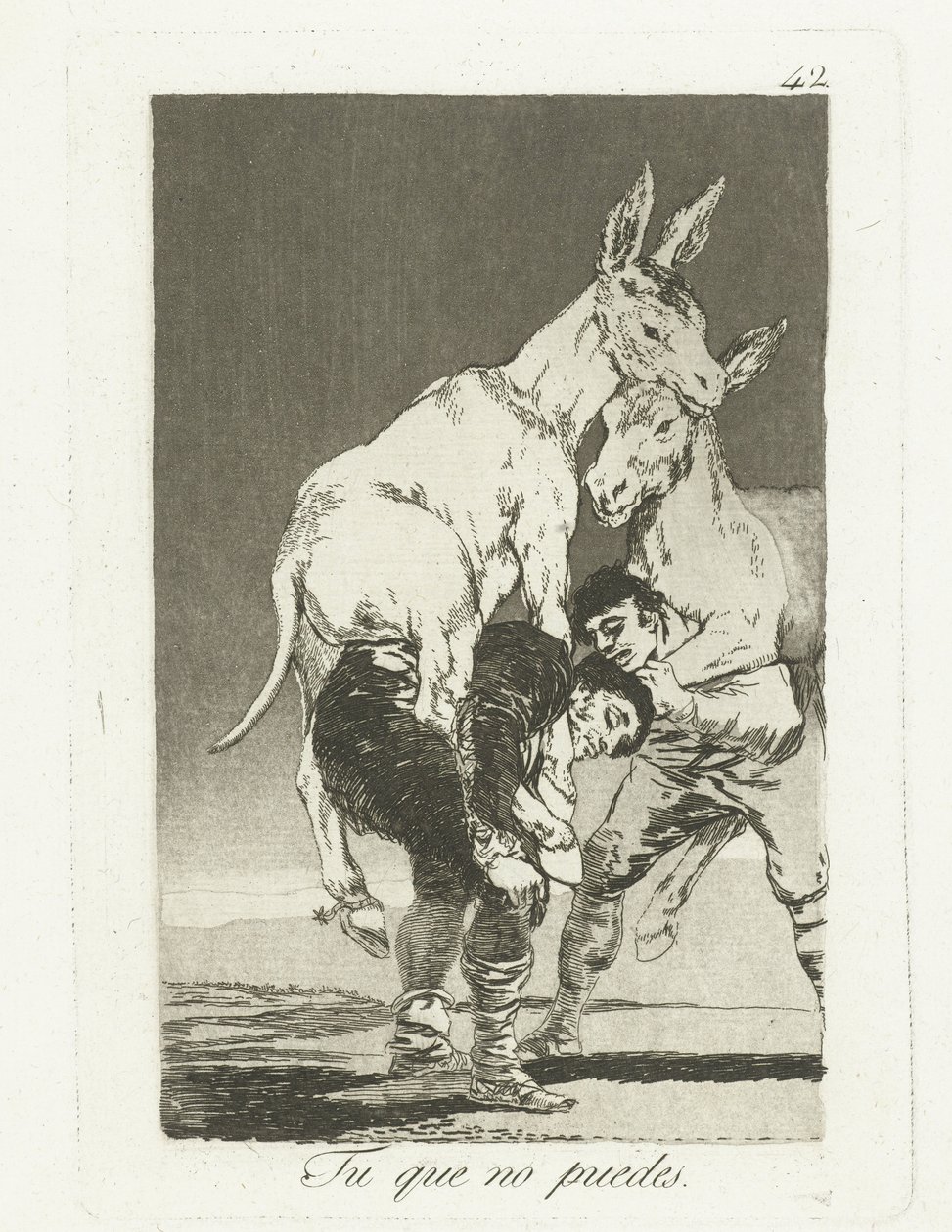 Você que já não pode
Tu que no puedes (título sobre o objecto)
Los Caprichos (título da série) de Francisco de Goya