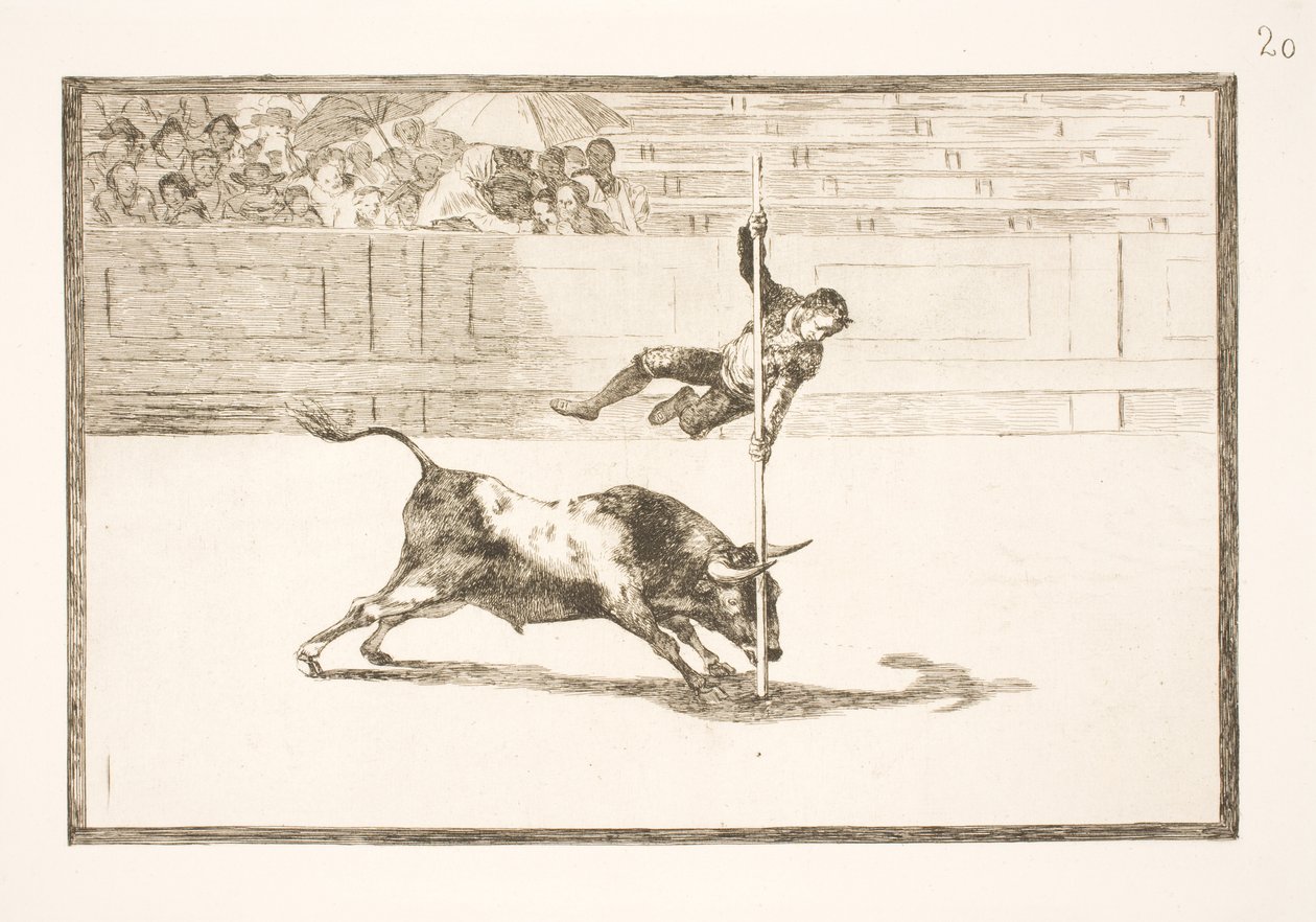 A agilidade e ousadia de Juanito Apiñani na arena de Madrid de Francisco de Goya