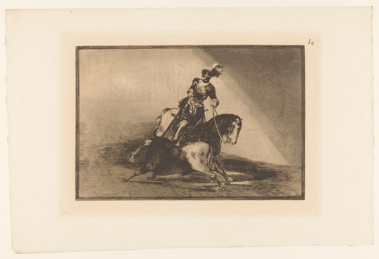 Imperador Carlos V lutando contra um touro Carlos V. lanceando toro na praça de Valladolid Touradas (título da série) La Taureaumachie (título da série) La Tauromaquia (título da série) de Francisco de Goya