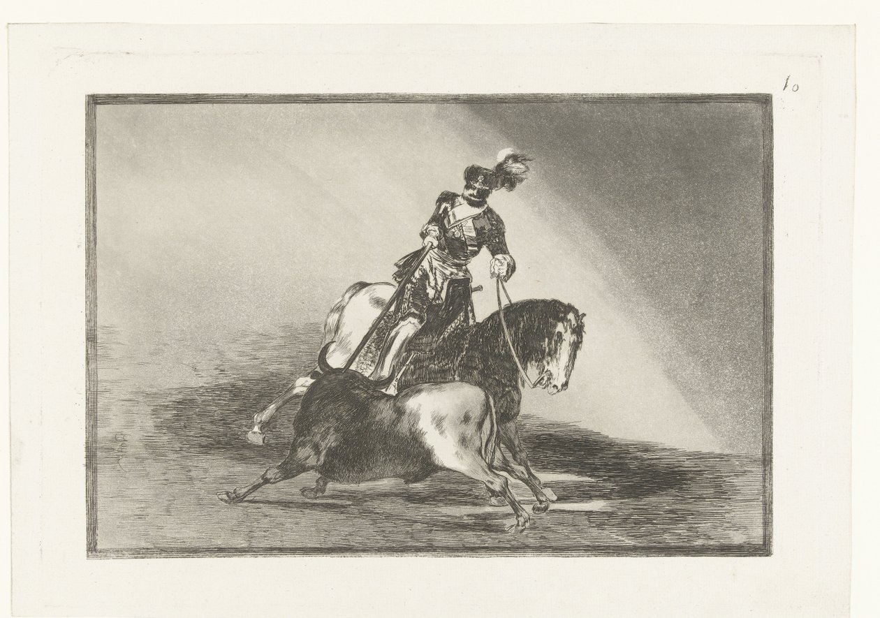 Imperador Carlos V lutando contra um touro Carlos V. lanceando um tour na praça de Valladolid Tourada (título da série) La Tauromaquia (título da série) de Francisco de Goya