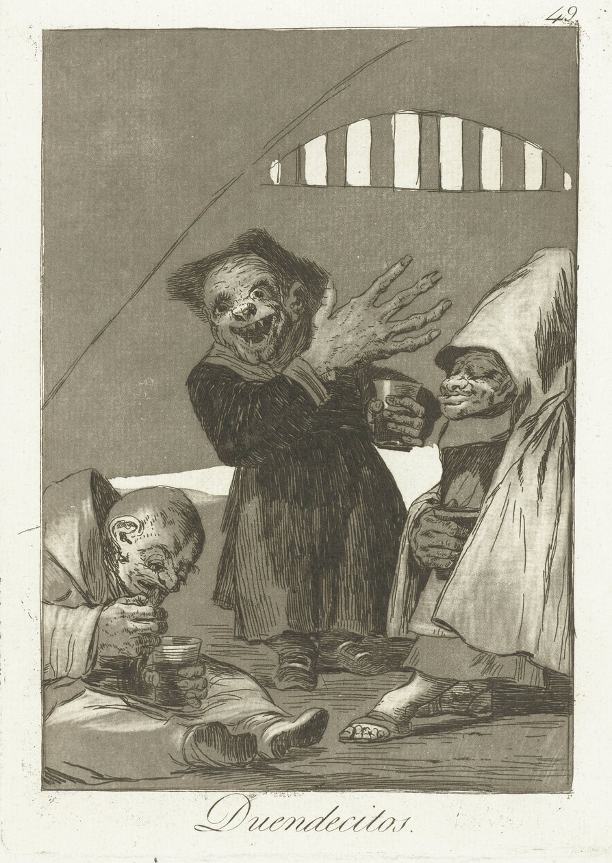 kobolds pequenos elfos Los Caprichos (título da série) de Francisco de Goya