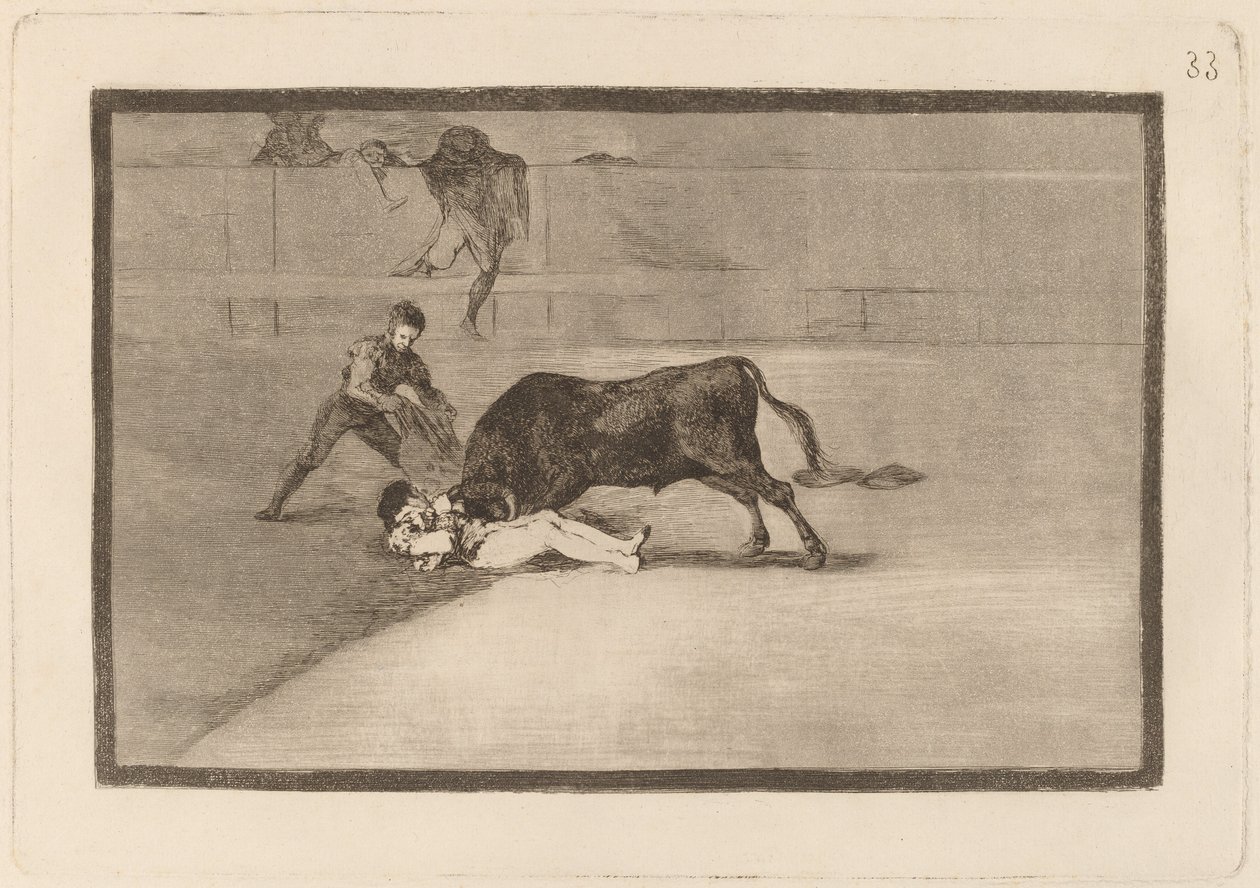 A infeliz morte de Pepe Illo na Plaza de Madrid (The Unlucky Death of Pepe Illo in the Ring at Madrid) de Francisco de Goya
