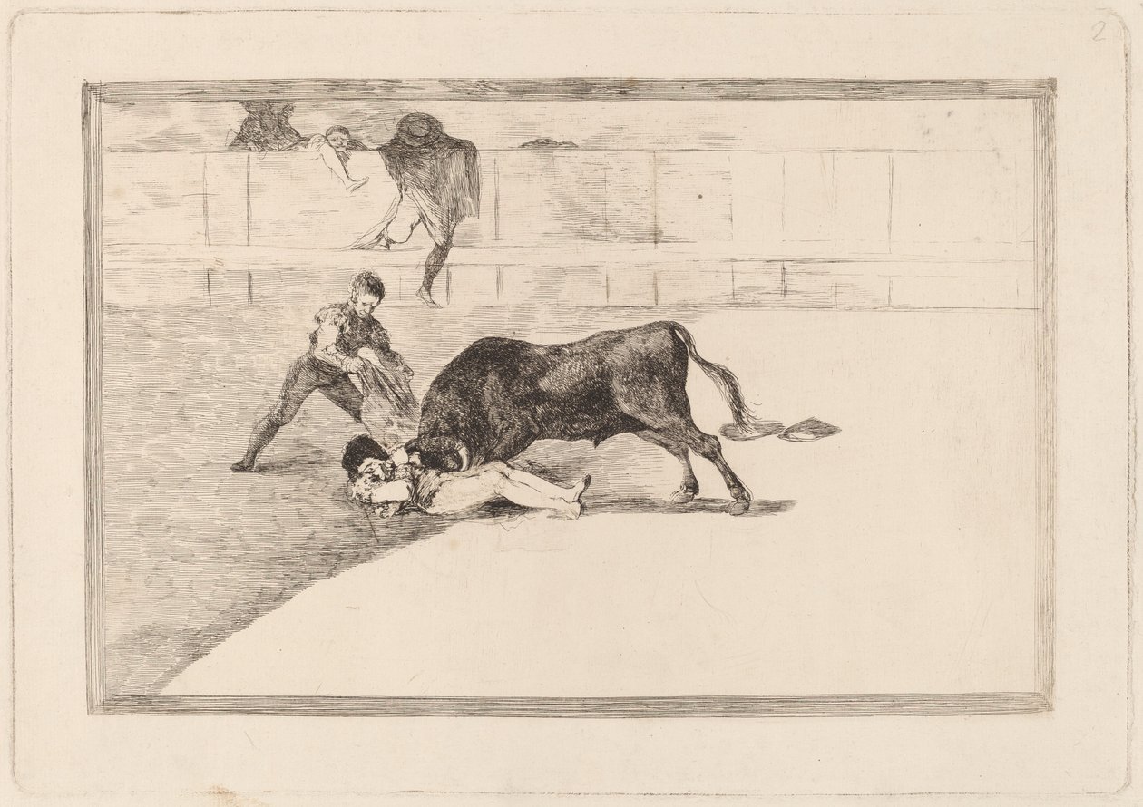 A infeliz morte de Pepe Illo na Plaza de Madrid (The Unlucky Death of Pepe Illo in the Ring at Madrid) de Francisco de Goya