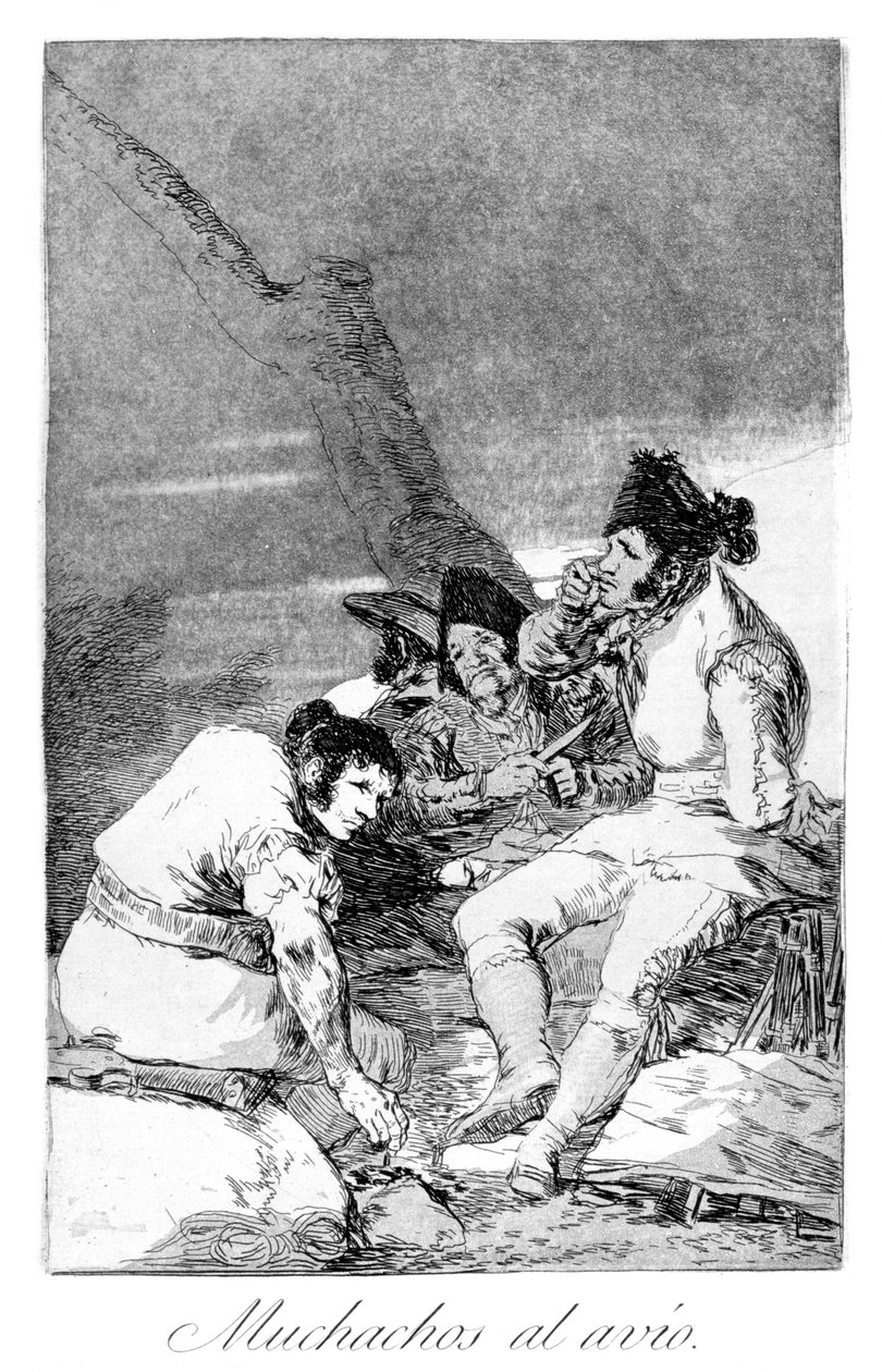 Rapazes se preparando, 1799 de Francisco de Goya