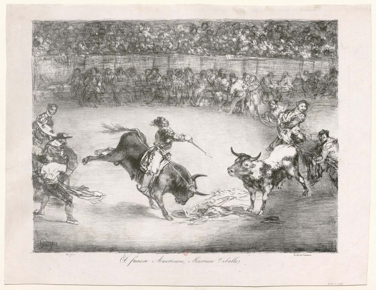 [Les Taureaux de Bordeaux: O famoso americano Mariano Ceballos] de Francisco de Goya