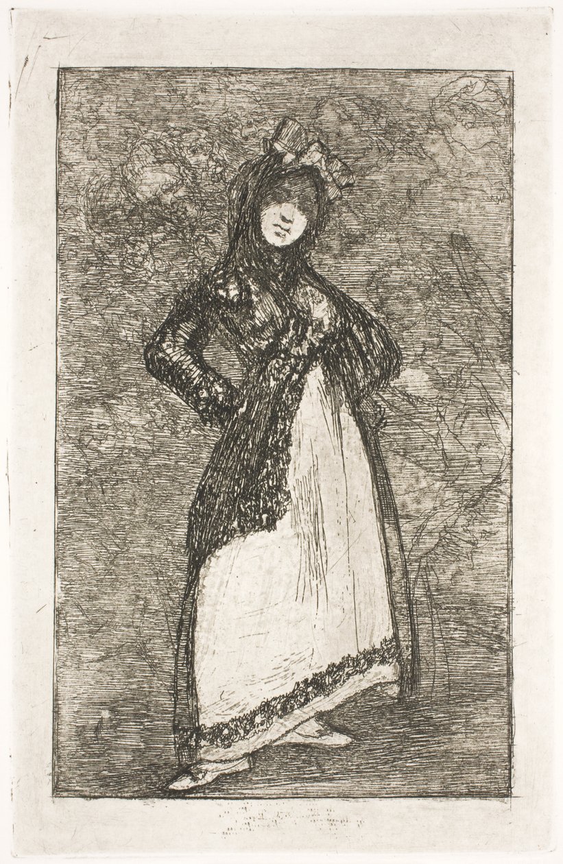 Maja contra um fundo de demônios de Francisco de Goya