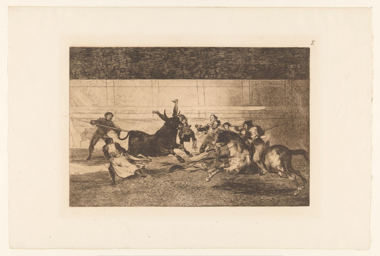 O homem lançava no corno do touro
Mort de Pepe Illo
Tourada (título da série)
La Taureaumachie (título da série)
La Tauromaquia (título da série) de Francisco de Goya
