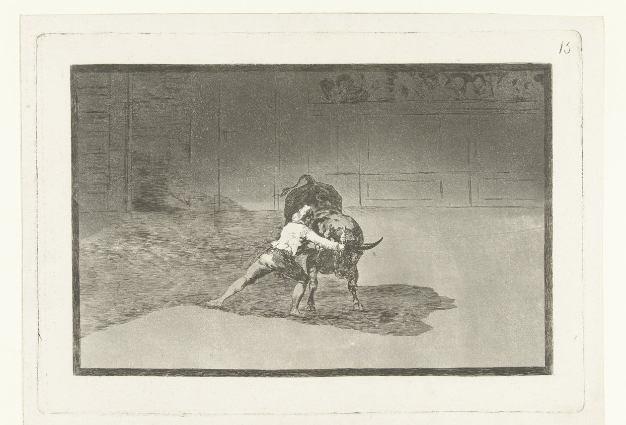 Martincho em luta com um touro
El famoso Martincho poniendo banderillas al quiebro
Tourada (título da série)
La Tauromaquia (título da série) de Francisco de Goya