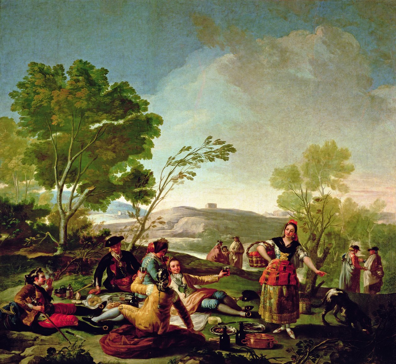 Refeição às margens do rio Manzanares, 1776 de Francisco de Goya