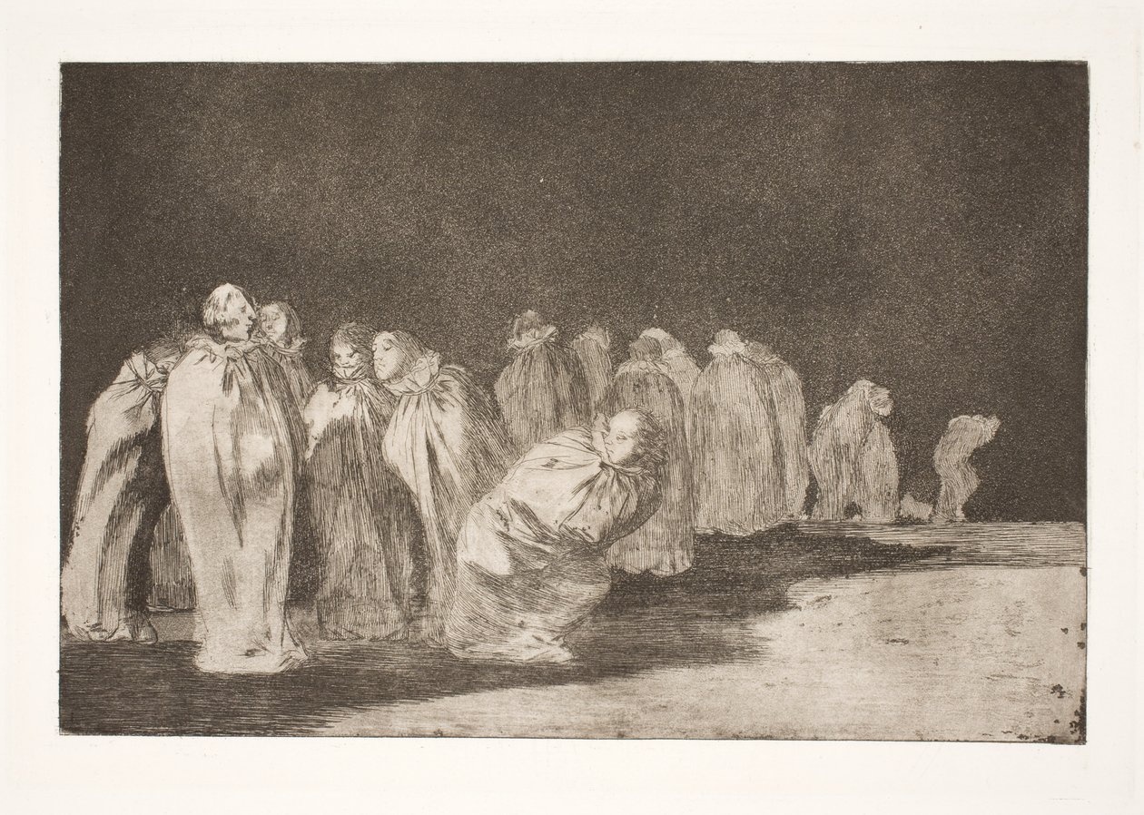 Os homens em sacos (Há algo escondido debaixo da serapilheira / você não pode julgar um homem por suas roupas) de Francisco de Goya