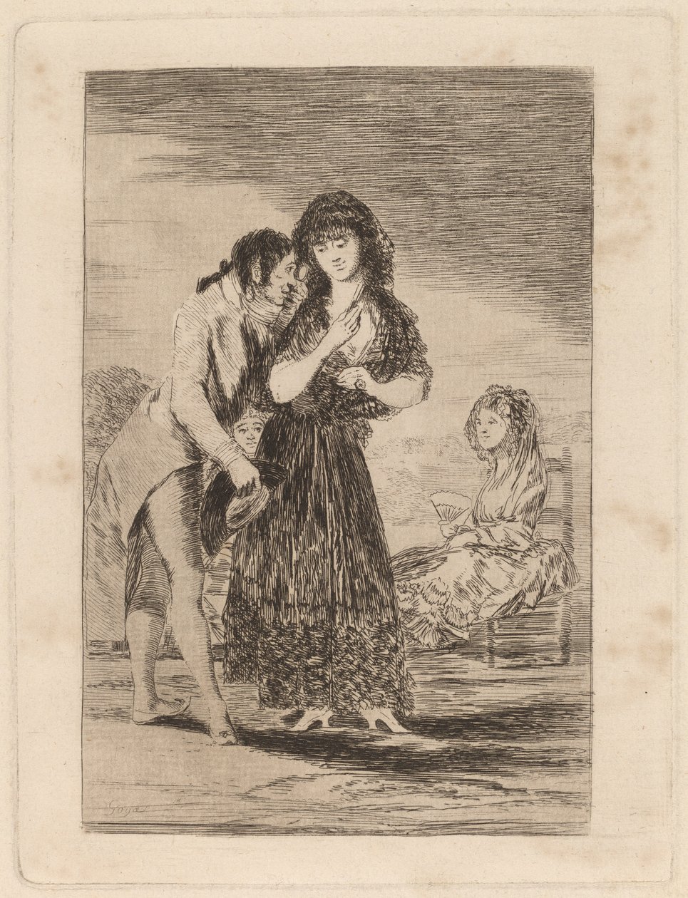 Ni asi la distingue (Mesmo assim, ele não pode fazê-la sair) de Francisco de Goya