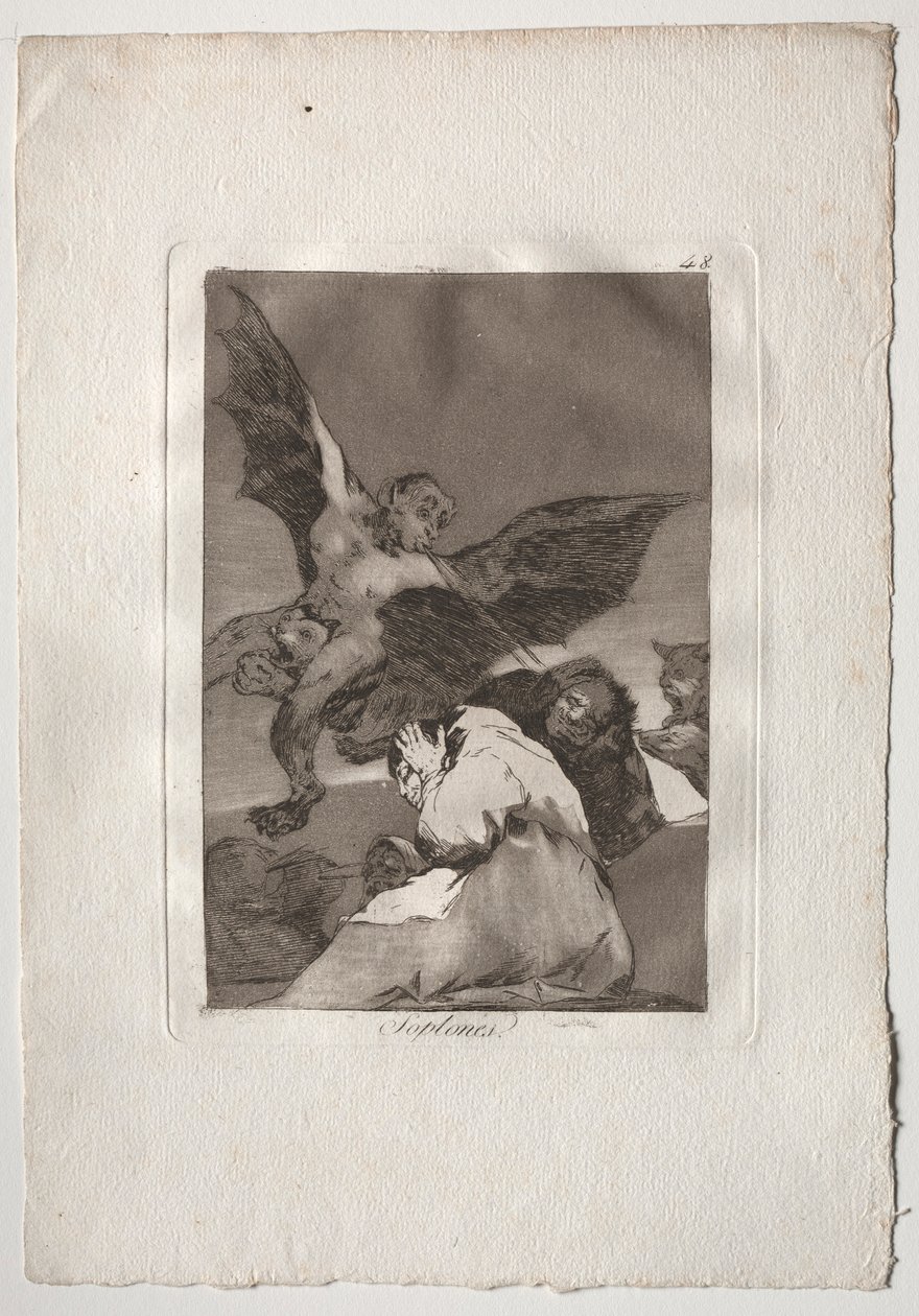 Ochenta Caprichos: Conto-Portadores-Explosões de Vento, 1793-1798. de Francisco de Goya