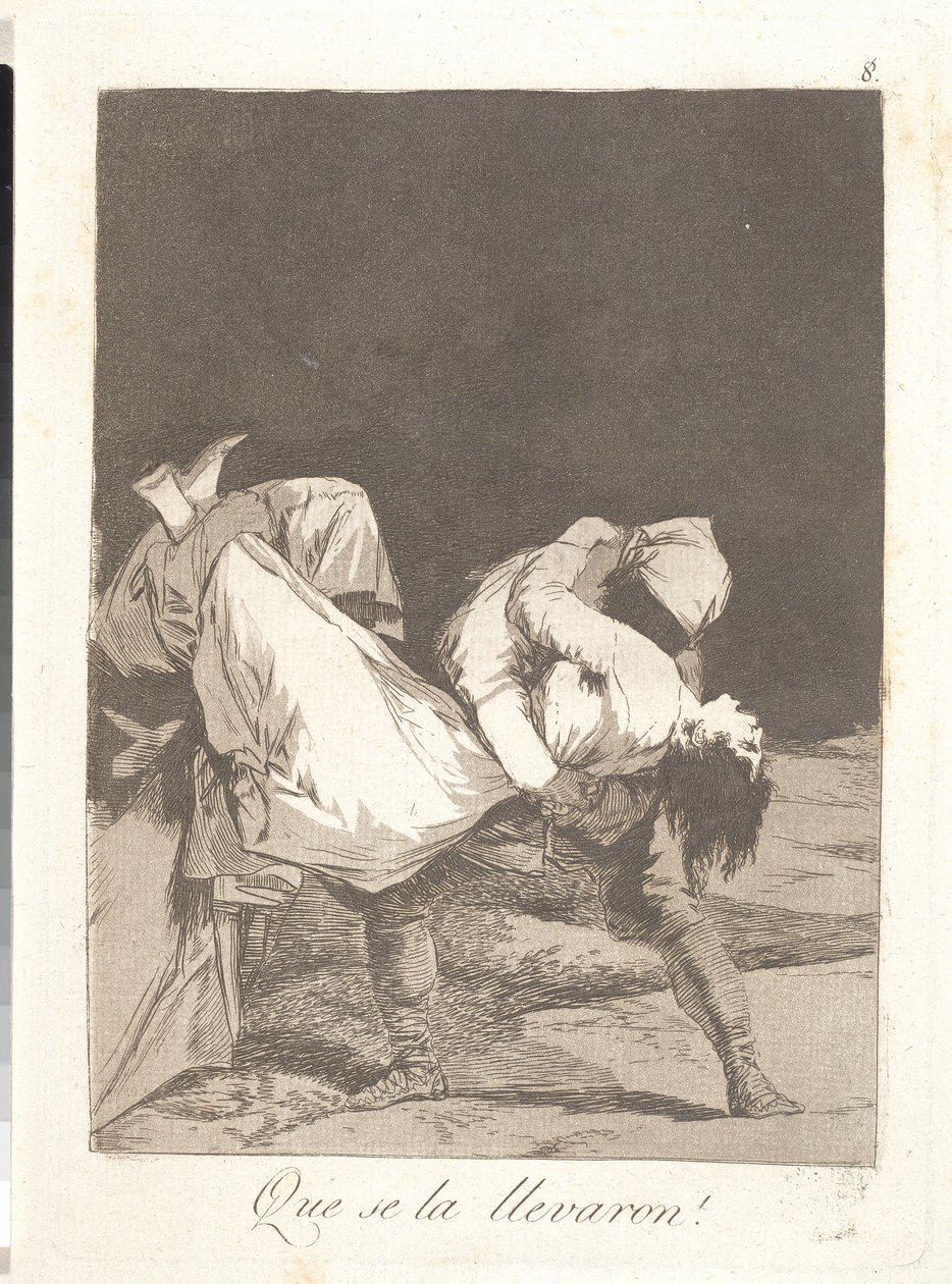 E eles a arrastam para longe de Francisco de Goya