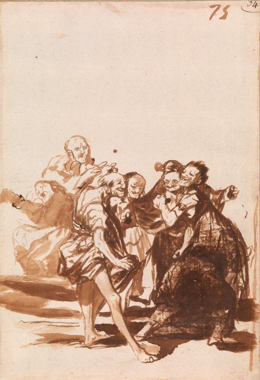 Velhos cantando e dançando de Francisco de Goya