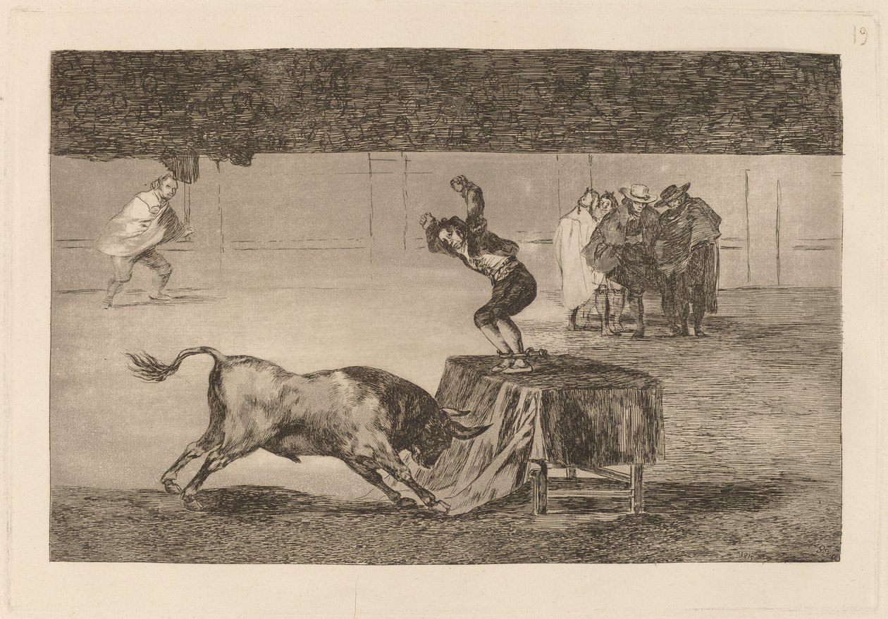 Outra loucura dele na mesma praça (Outra loucura dele no mesmo anel) de Francisco de Goya