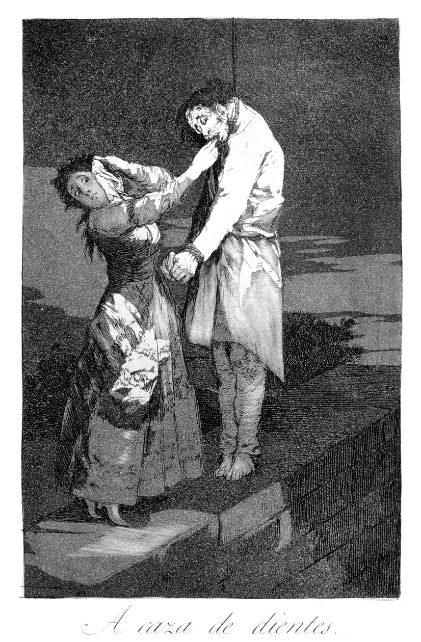 Fora caçando dentes, 1799 de Francisco de Goya