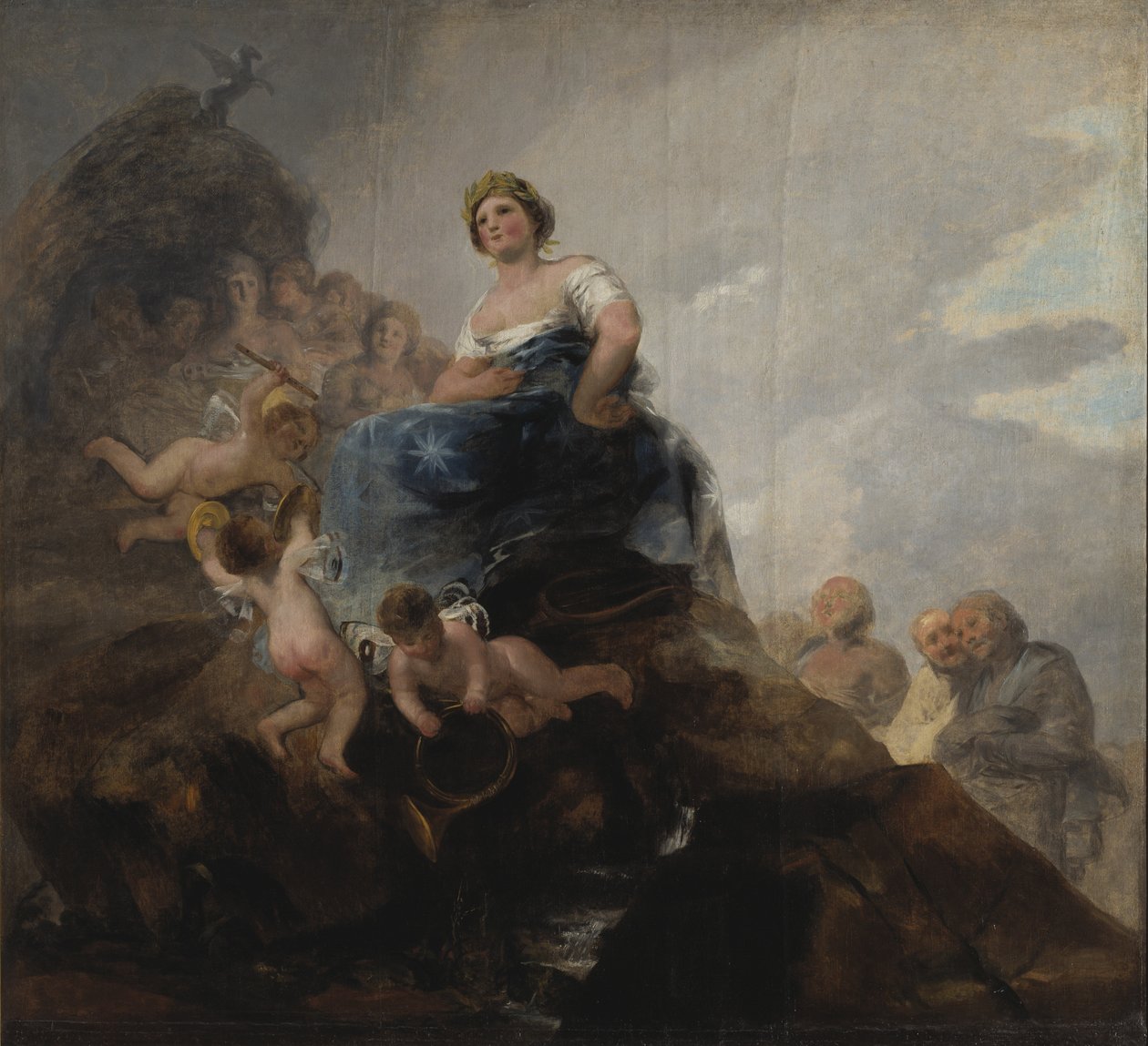 Poesie et poetes - Poetry and Poets, de Goya, Francisco, de (1746-1828). Óleo sobre tela. Dimensão : 298x326 cm. Nationalmuseum Stockholm de Francisco de Goya