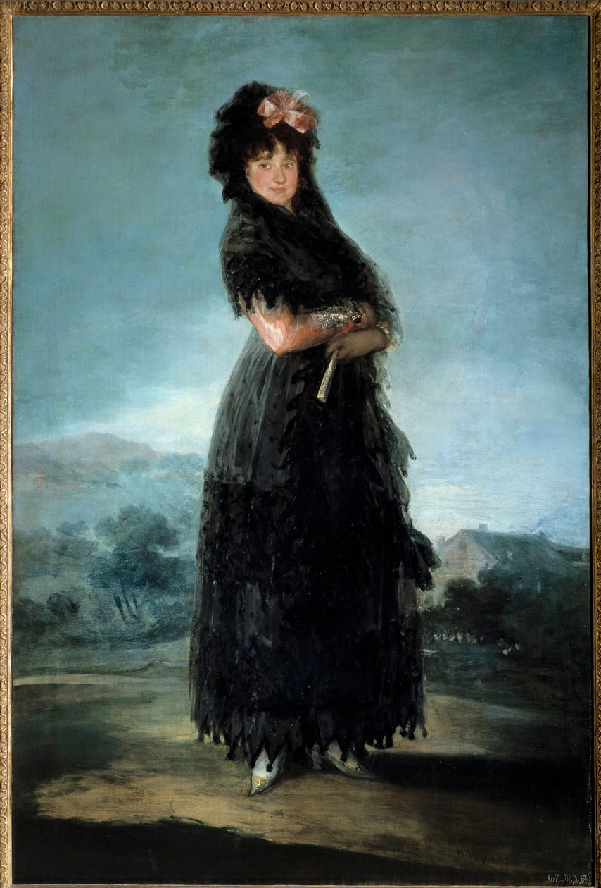 Retrato em pied de Mariana Waldstein, Marquise de Santa Cruz (1763-1808) Pintura de Francisco de Goya (1746-1828) Sol do século XVIII. 1,42x0,97 m de Francisco de Goya