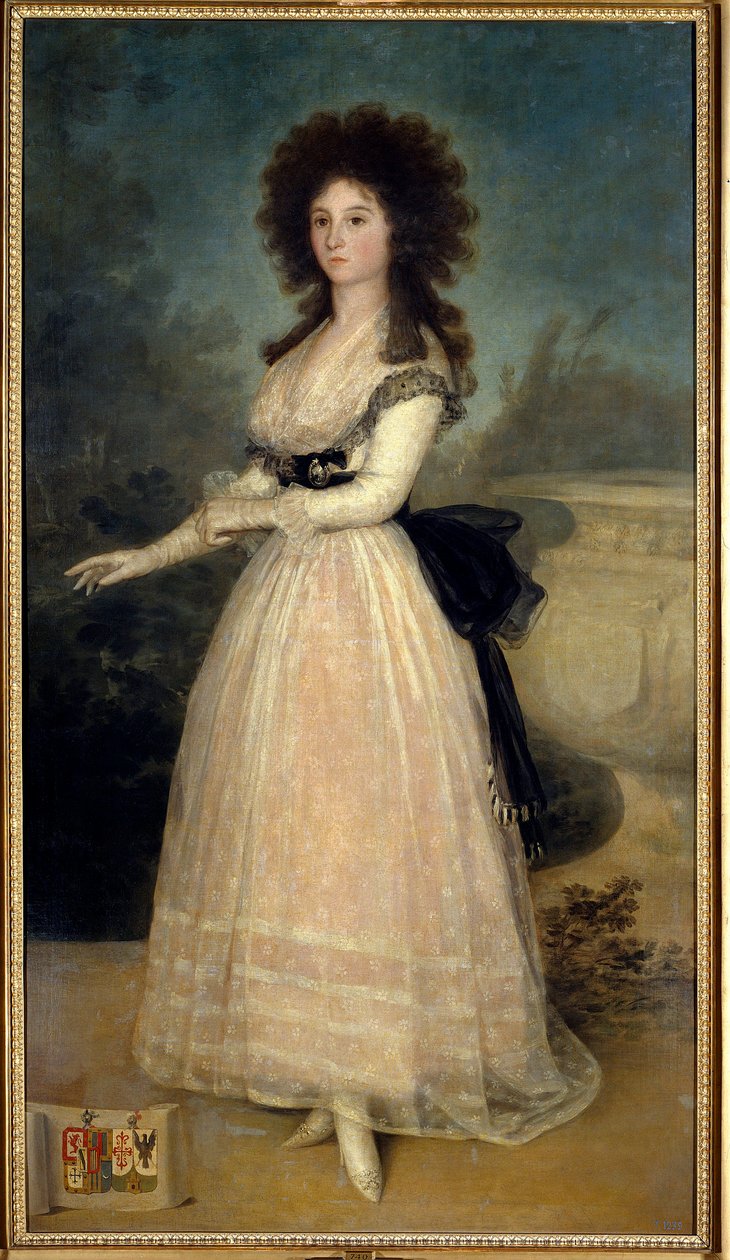 Retrato no pé de Dona Tadea Arias de Enriquez Pintura de Francisco de Goya (1746-1828) (Ec. Esp) Madrid do século XVIII. Musee Du Prado - Retrato integral de Dona Tadea Arias de Enriquez. Pintura de Francisco de Goya (1746-1828) (Escola Espanhola) Século X de Francisco de Goya