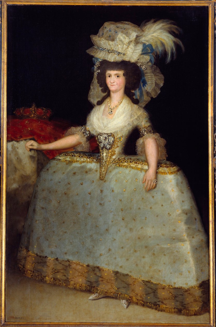 Retrato da Rainha de Espanha Mary Louise (1751-1819), Esposa de Carlos IV Pintura de Francisco de Goya (1746-1828) 1828 Madrid, Museu do Prado - Retrato completo da Rainha Marie Louise de Espanha (1751-1819), esposa de Carlos IV. Pintura de Francisco d de Francisco de Goya