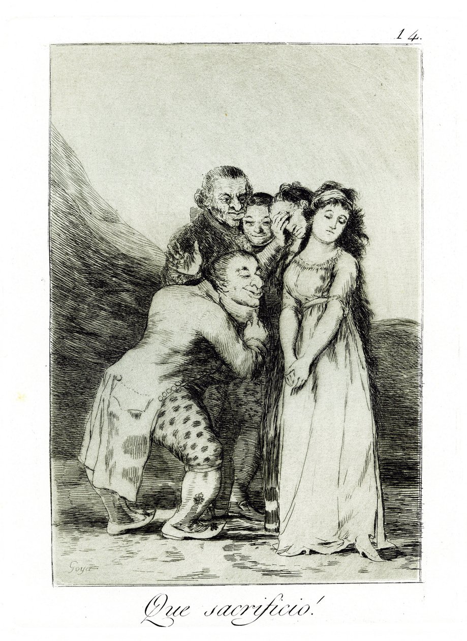 Que sacrifício! Que sacrifício! Caprice n.o 14, 1797-1798 de Francisco de Goya