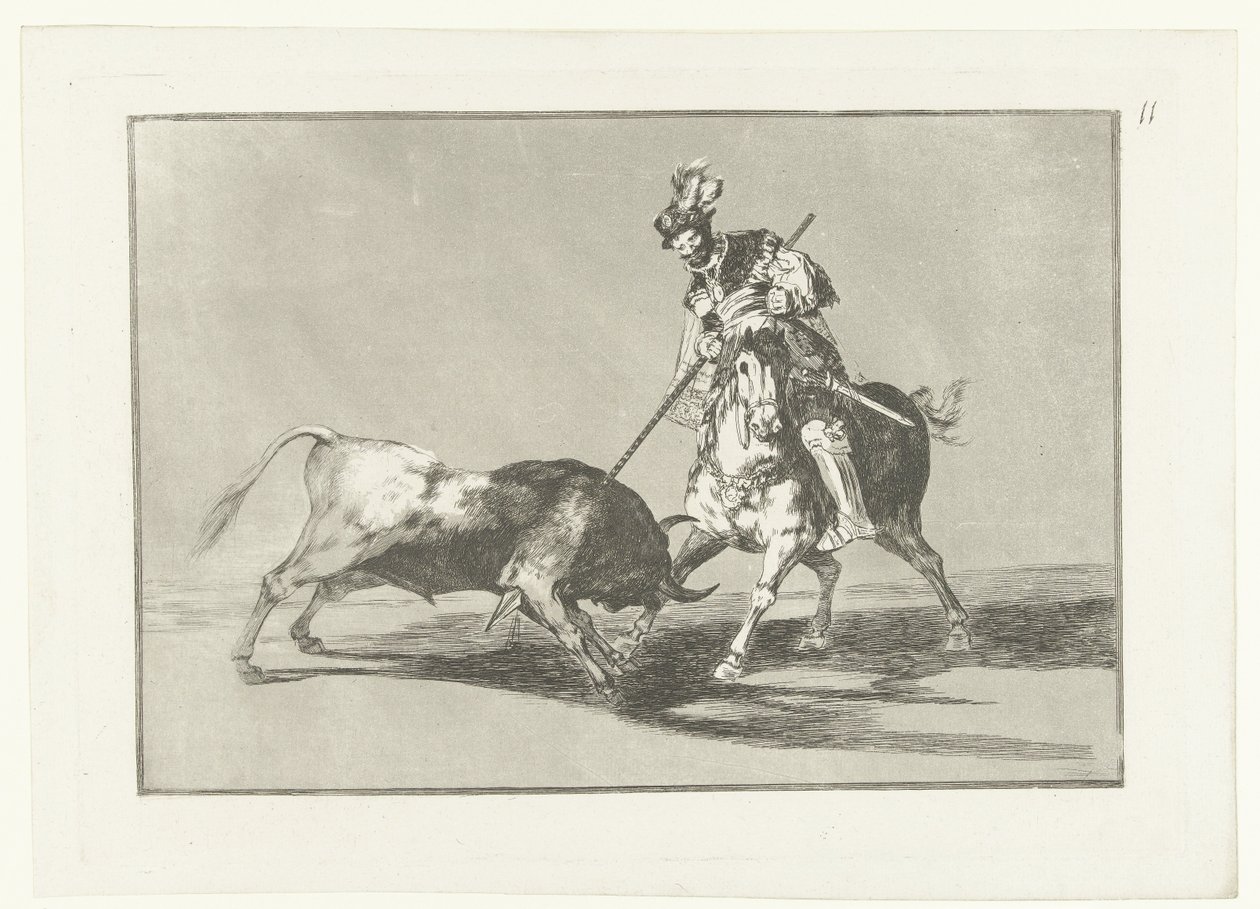 Rodrigo Díaz de Vivar verwondt een stier
El Cid Campeador a lançar outro touro
Stierenvechten (título da série)
Tourada (título da série) de Francisco de Goya